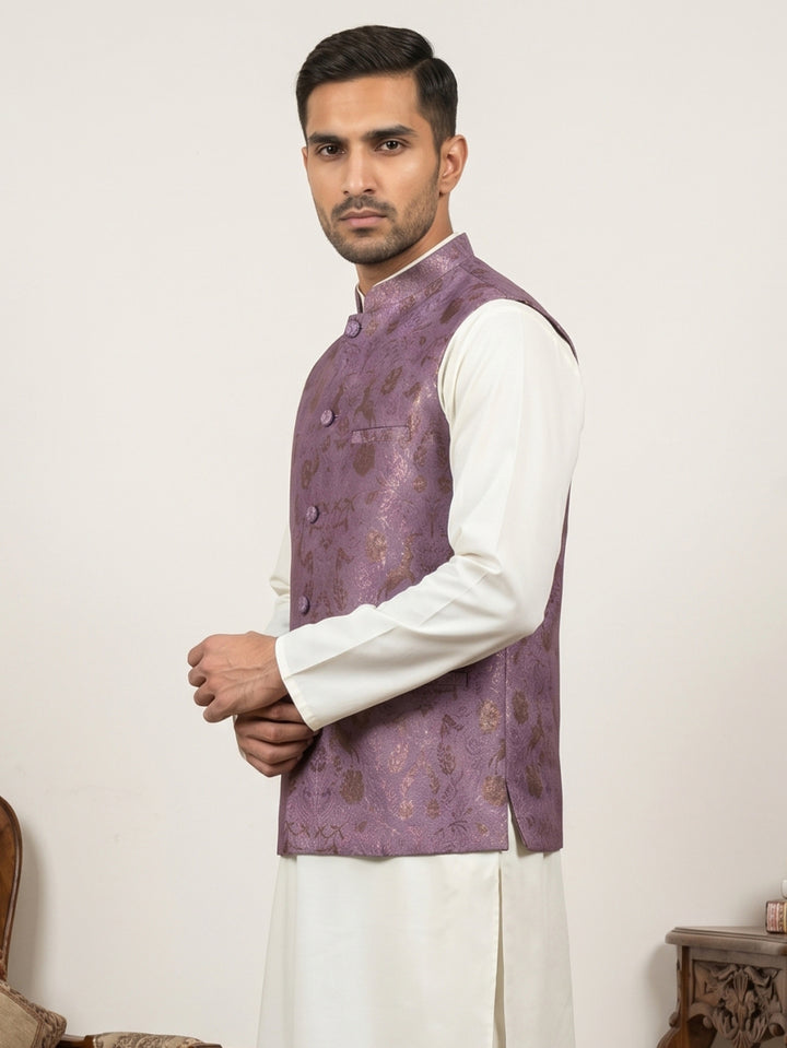 Traditional Woven Jacquard Nehru Jacket