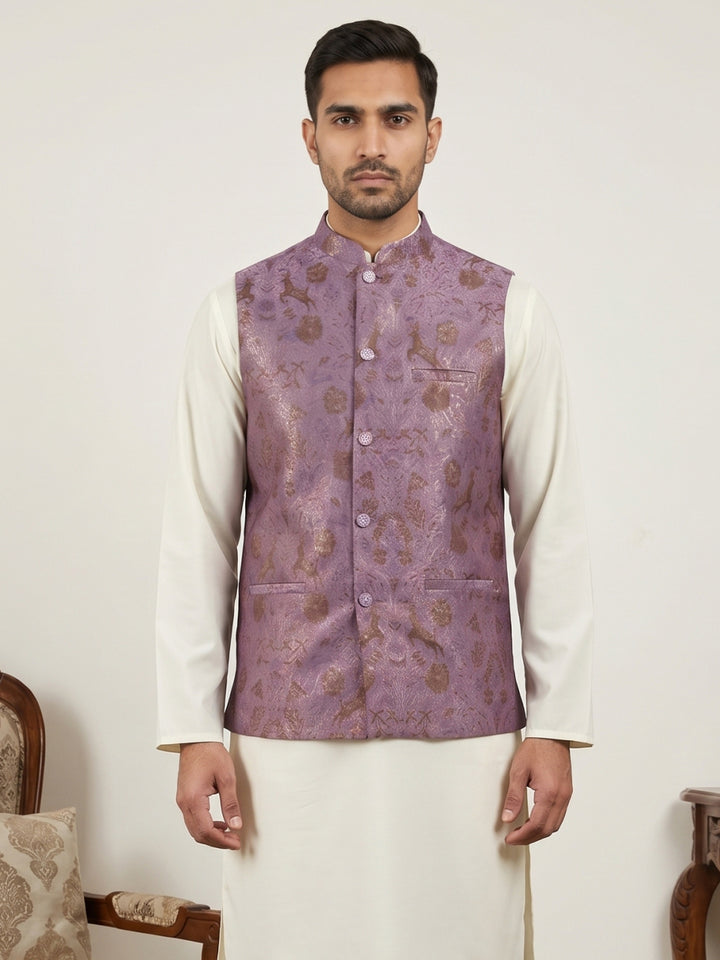 Traditional Woven Jacquard Nehru Jacket