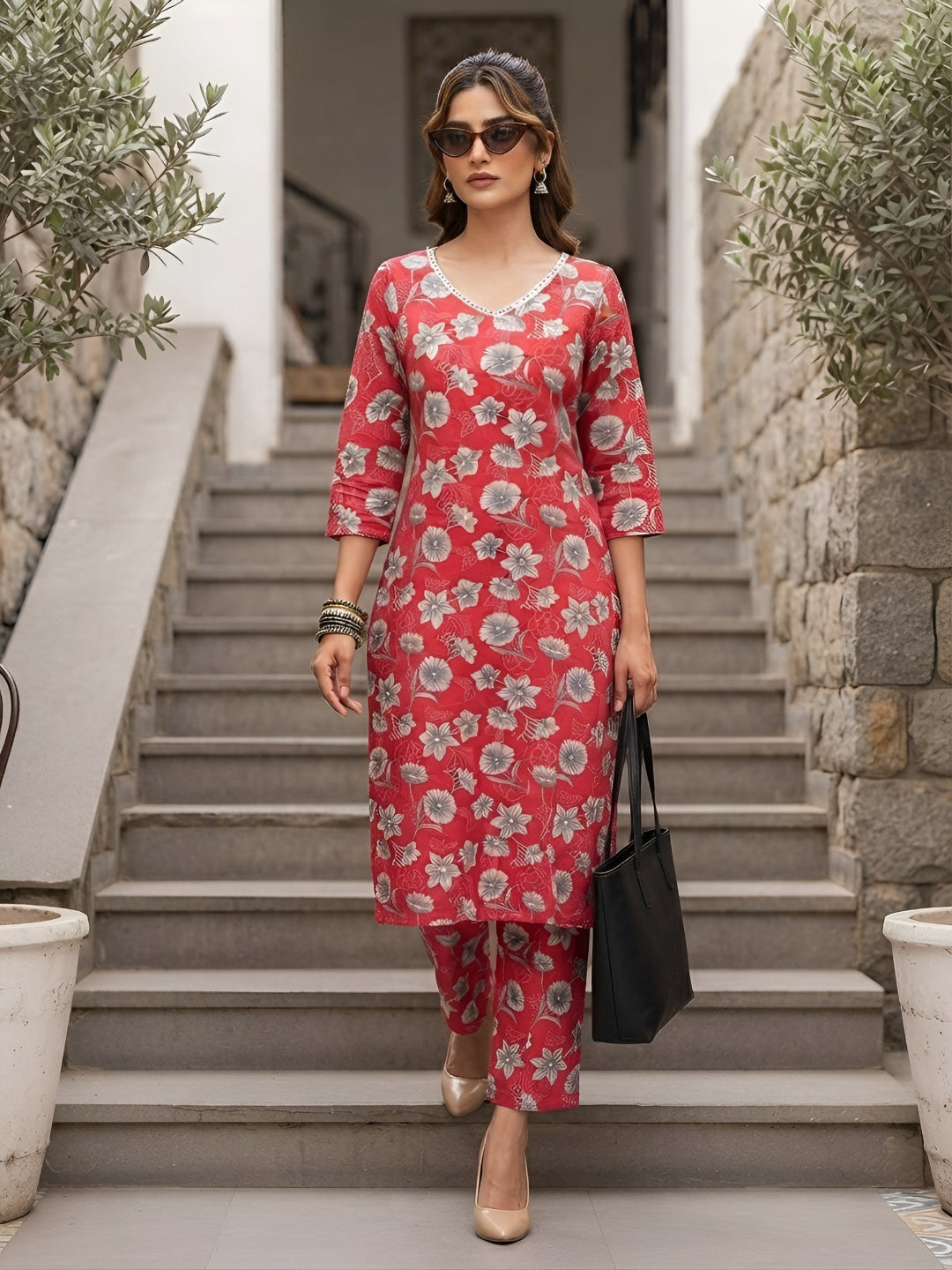 Printed Straight Kurta Set