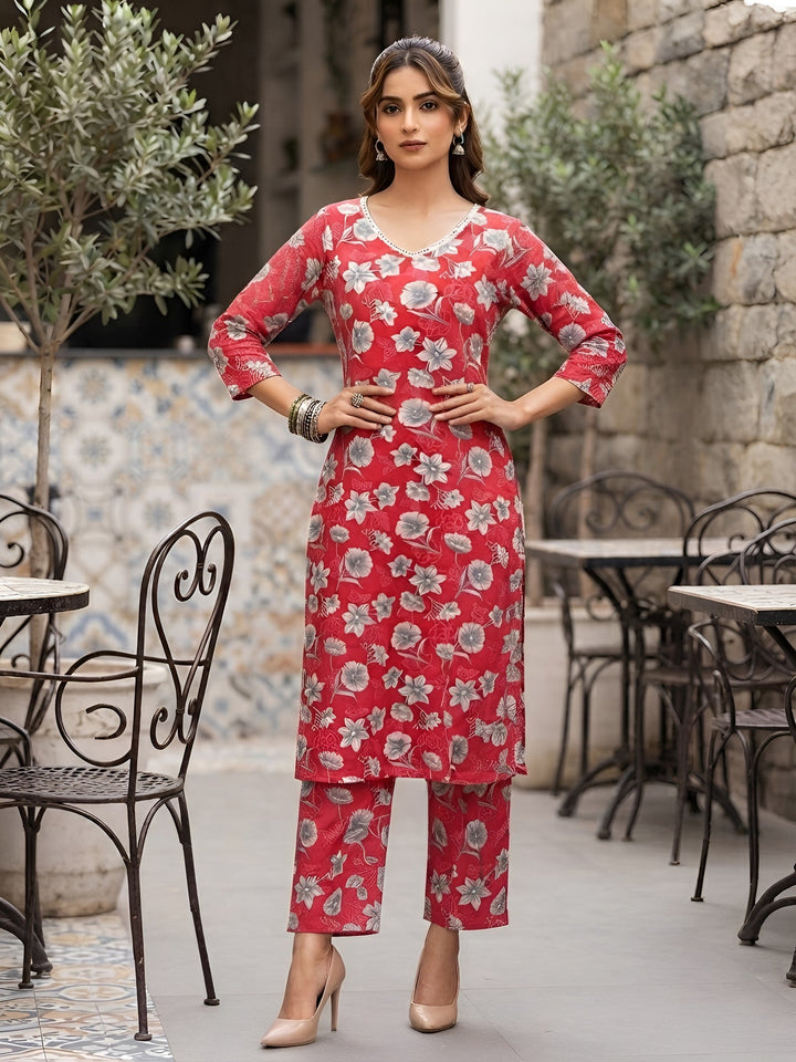 Printed Straight Kurta Set