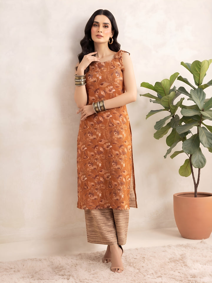 Printed Straight Kurta With Palazzo Set