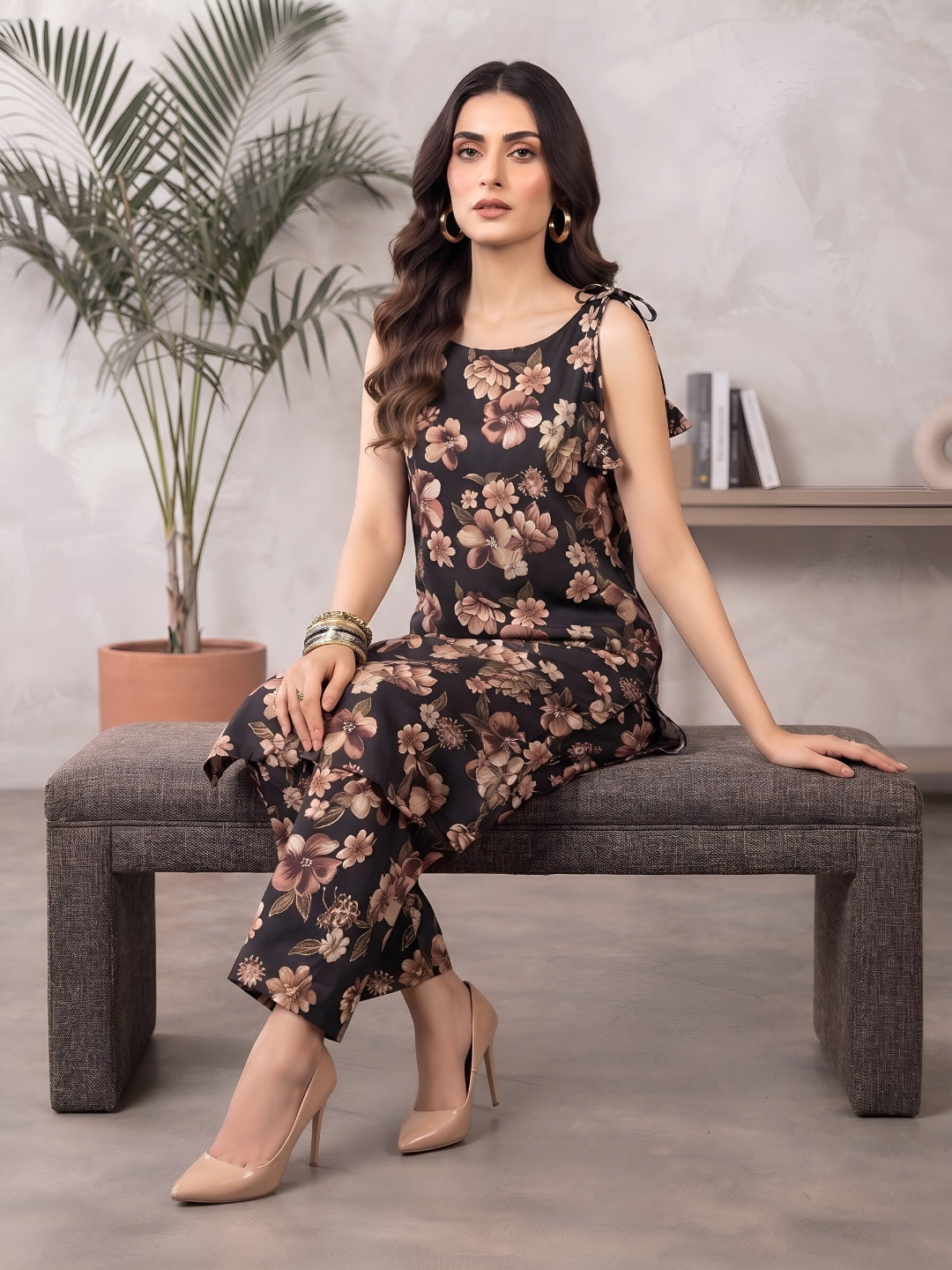 Printed Straight Kurta With Palazzo Set