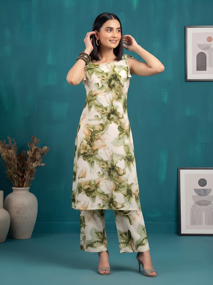 Printed Straight Kurta With Palazzo Set