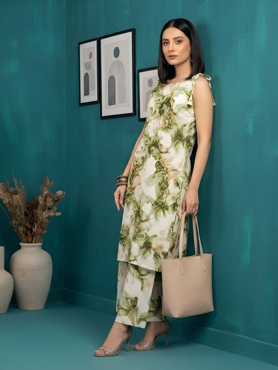Printed Straight Kurta With Palazzo Set