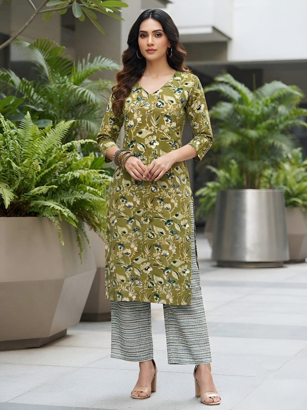 Printed Straight Kurta Set With Dupatta