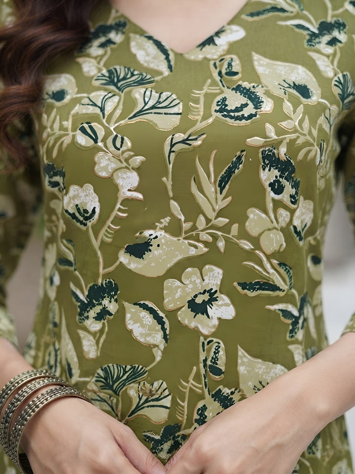 Printed Straight Kurta Set With Dupatta