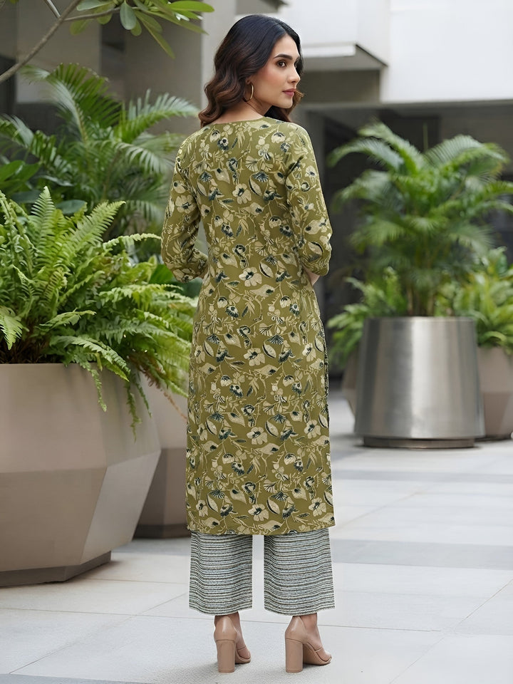 Printed Straight Kurta Set With Dupatta