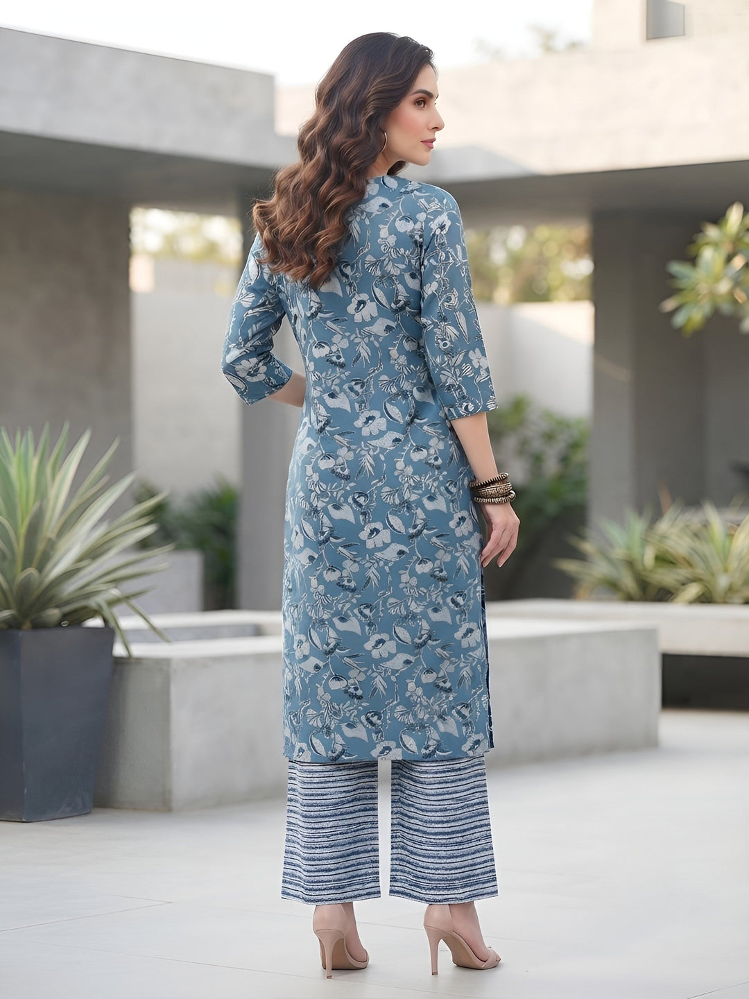 Printed Straight Kurta Set With Dupatta