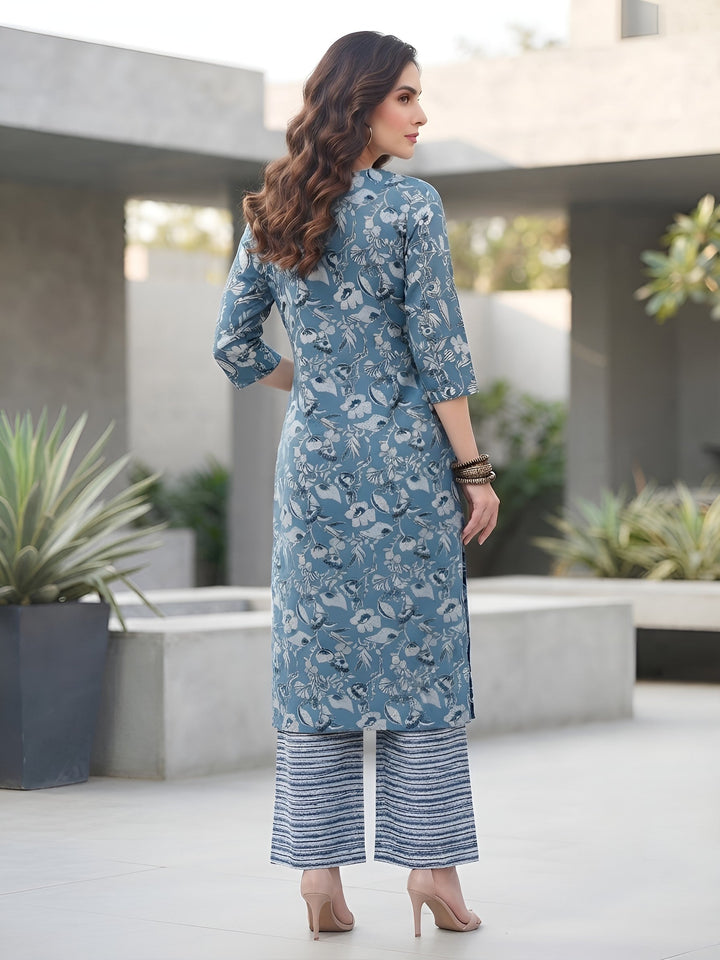 Printed Straight Kurta Set With Dupatta