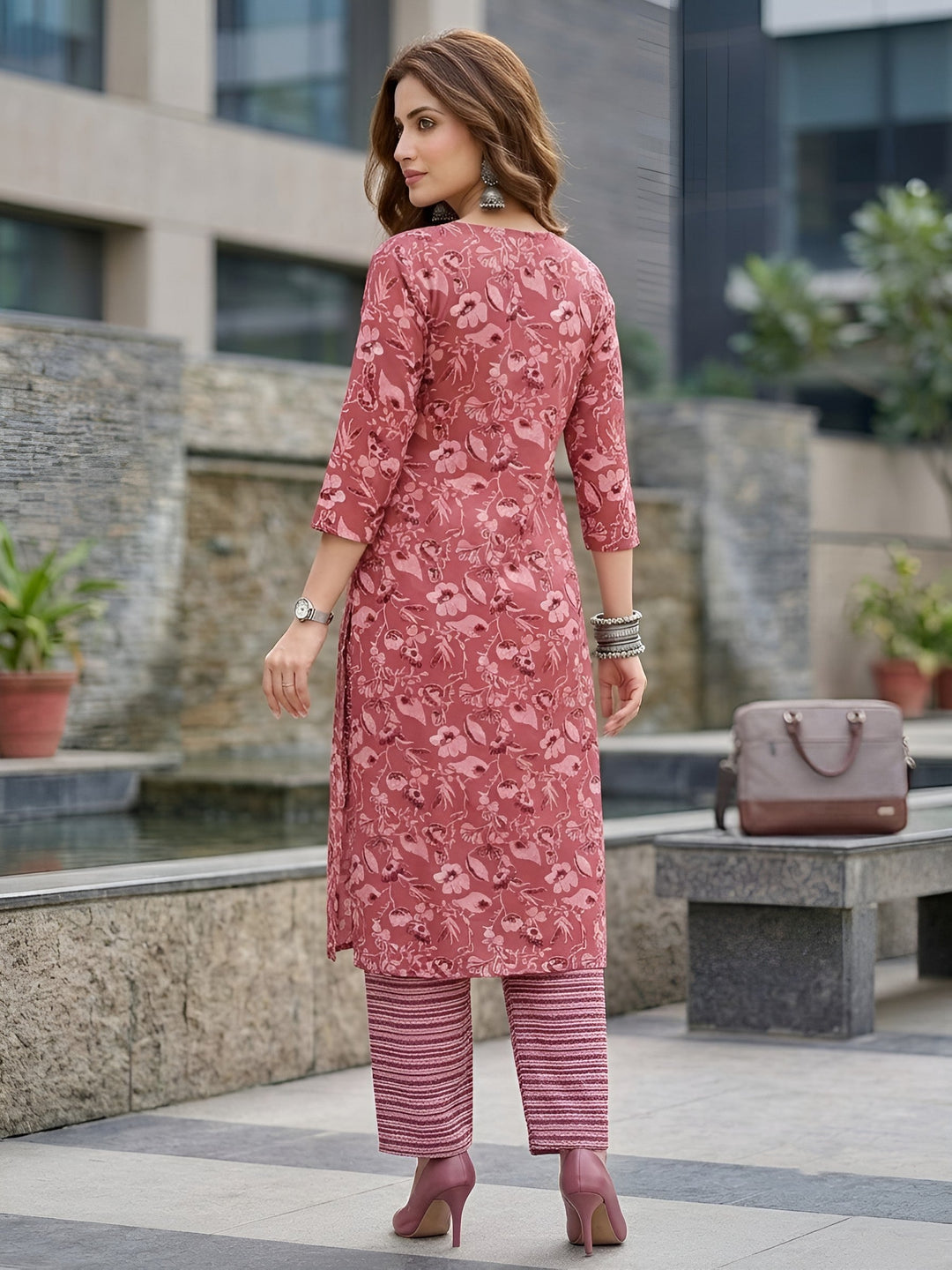 Printed Straight Kurta Set With Dupatta