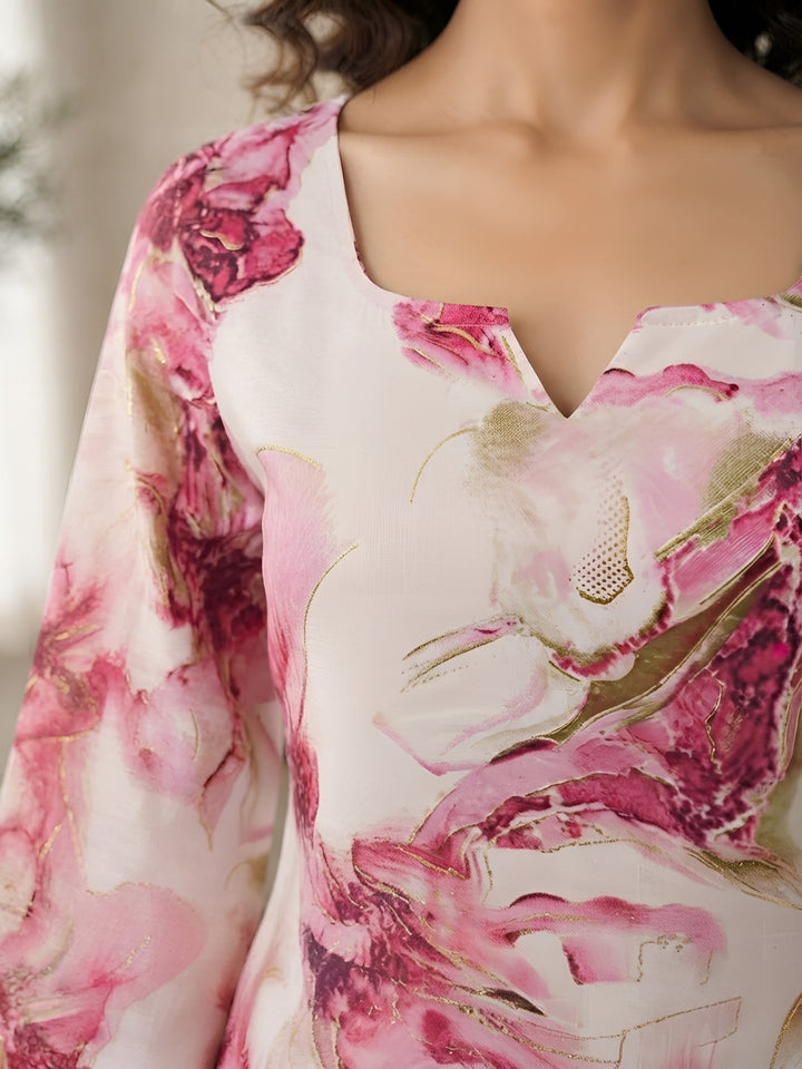Printed Kurti &amp; Farshi Salwar Kurta Set