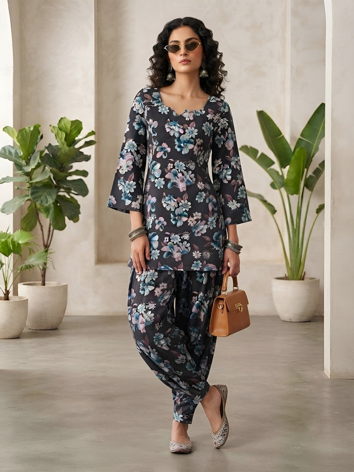 Printed Kurti &amp; Farshi Salwar Kurta Set