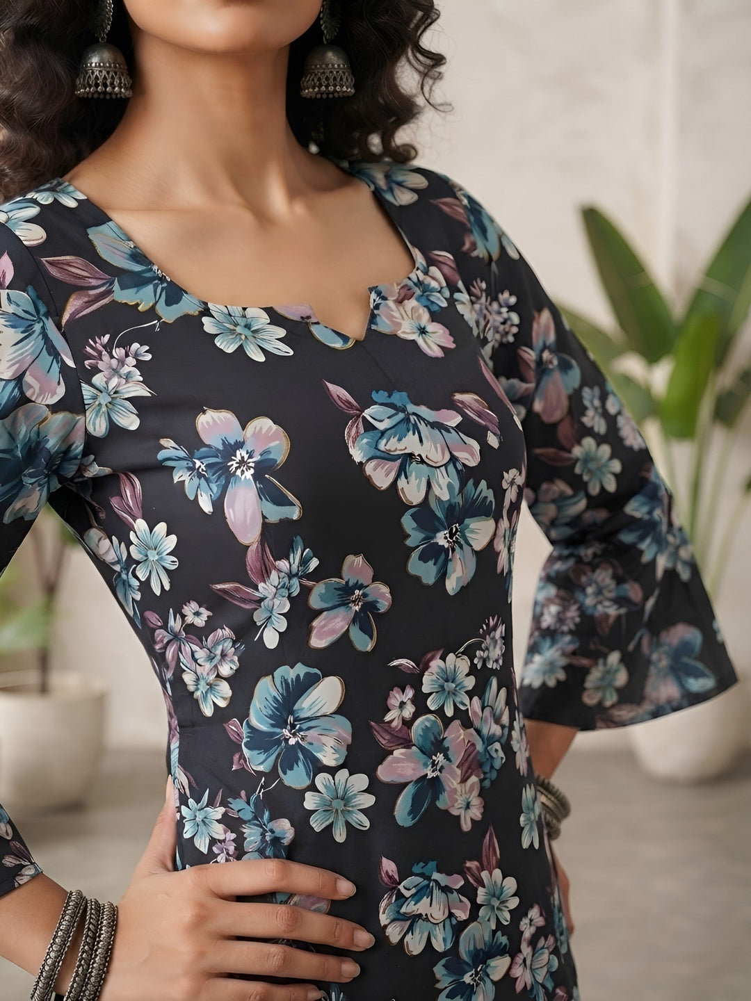 Printed Kurti &amp; Farshi Salwar Kurta Set