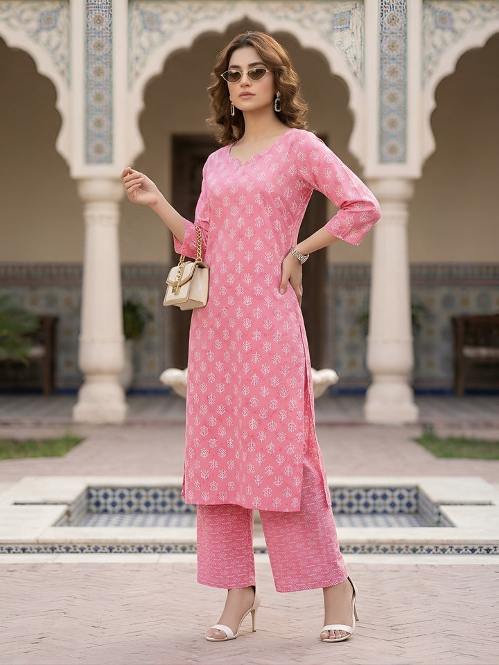 Printed Straight Kurta Set