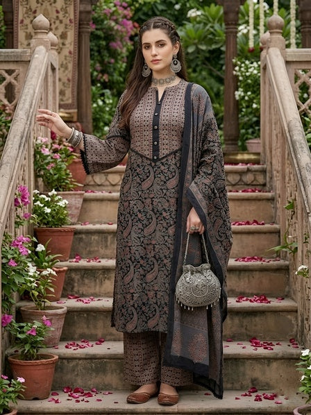 Printed Straight Kurta Set With Dupatta