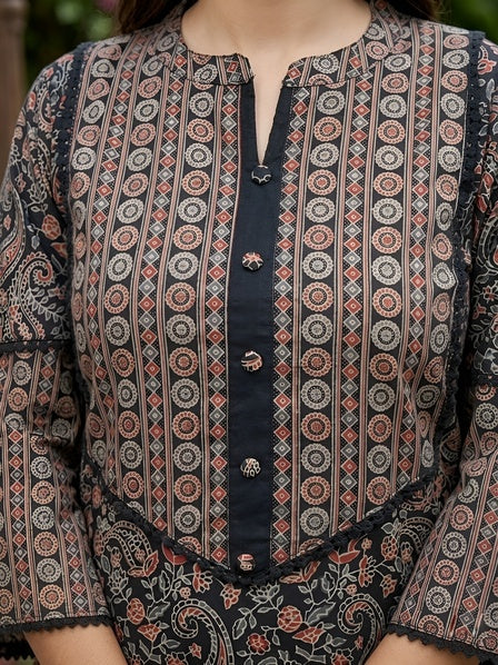 Printed Straight Kurta Set With Dupatta