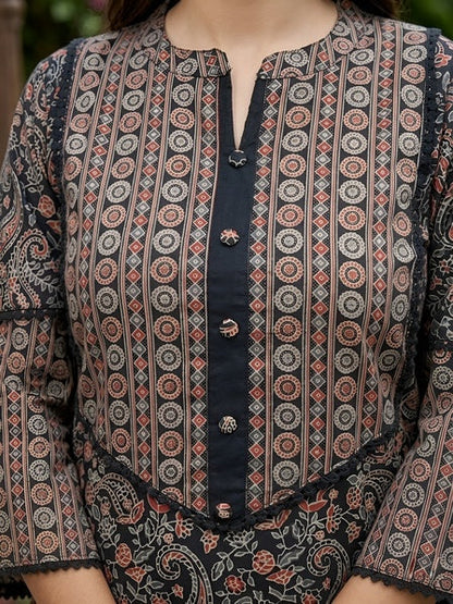 Printed Straight Kurta Set With Dupatta