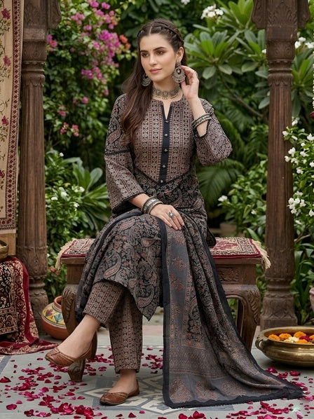 Printed Straight Kurta Set With Dupatta