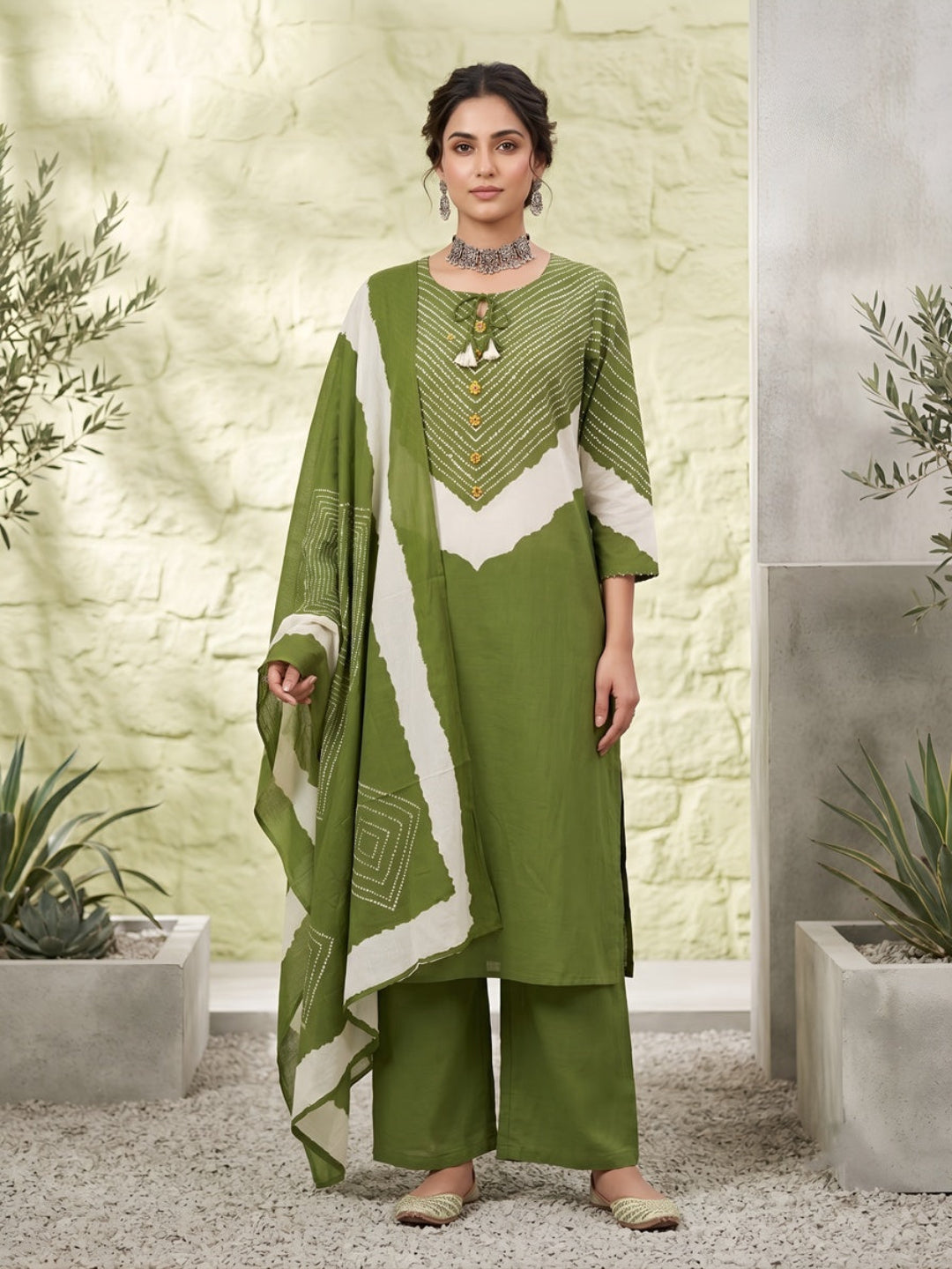 Printed Straight Kurta Set With Dupatta
