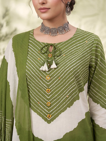 Printed Straight Kurta Set With Dupatta