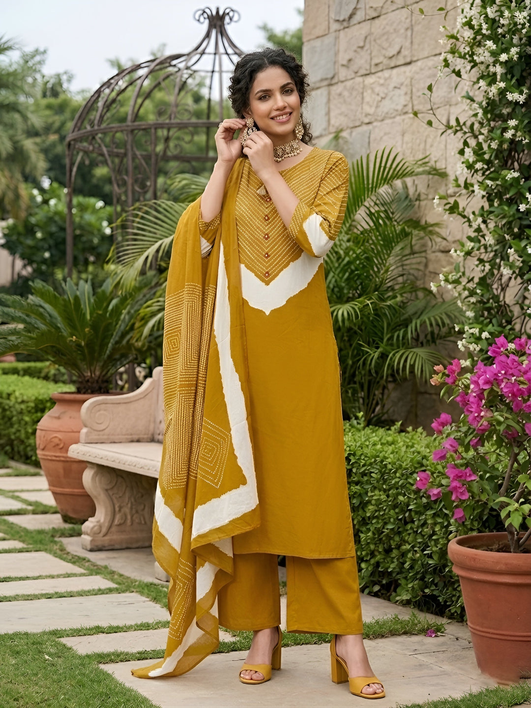 Printed Straight Kurta Set With Dupatta