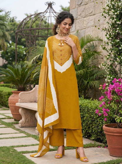 Printed Straight Kurta Set With Dupatta