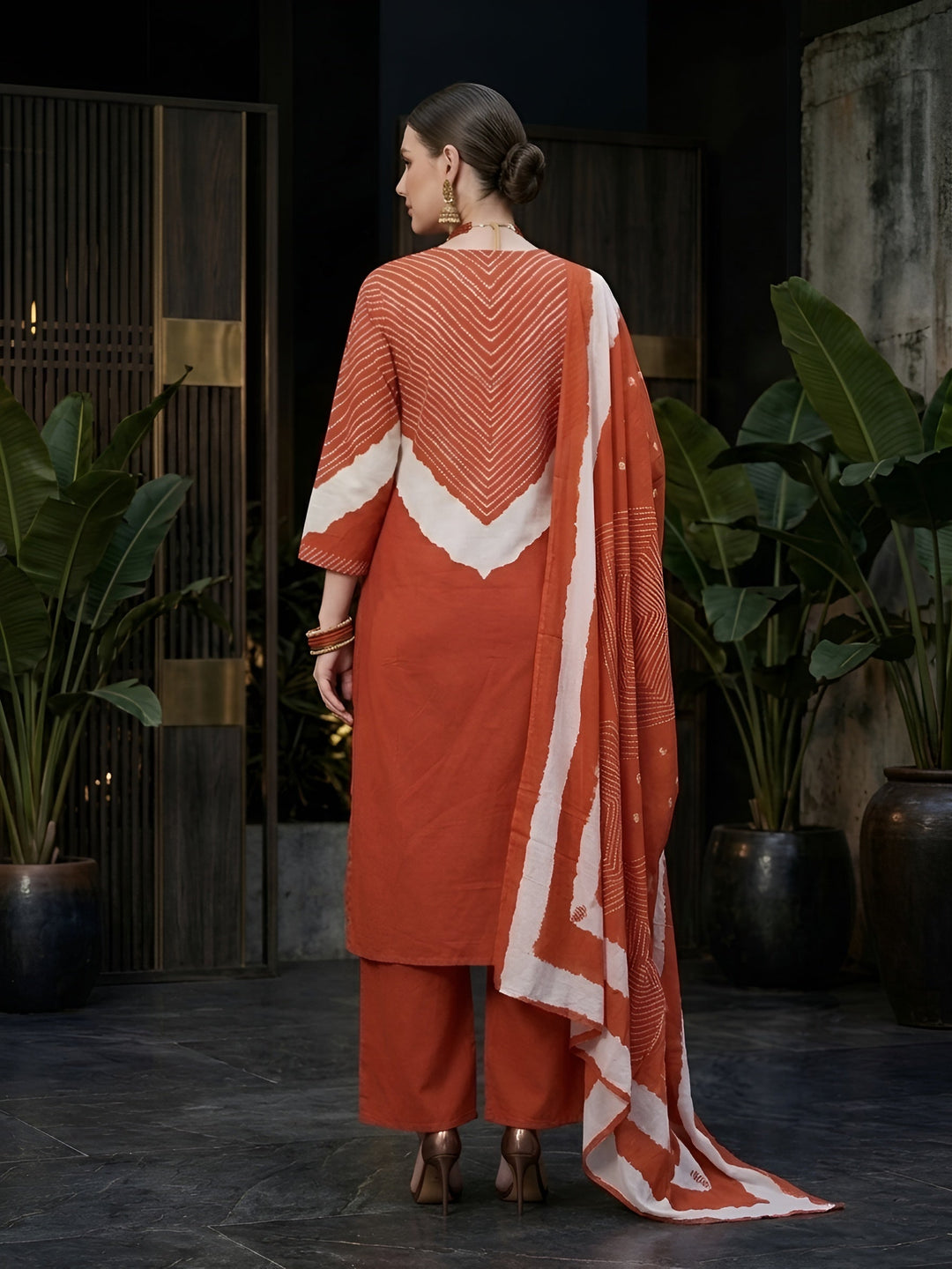 Printed Straight Kurta Set With Dupatta