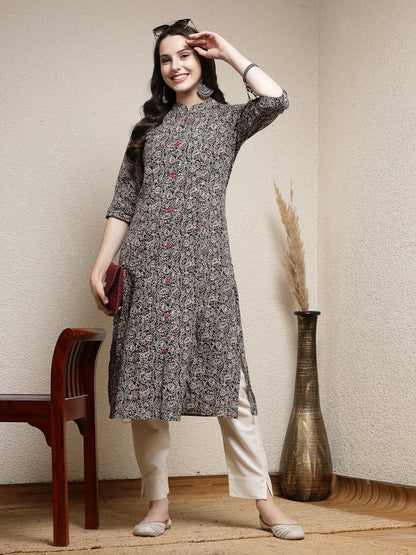 Floral Printed Cotton A-Line Kurta (Pre-Order)