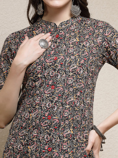 Floral Printed Cotton A-Line Kurta (Pre-Order)