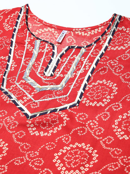 Bandhani Print Rayon Kaftan Kurta (Pre-Order)