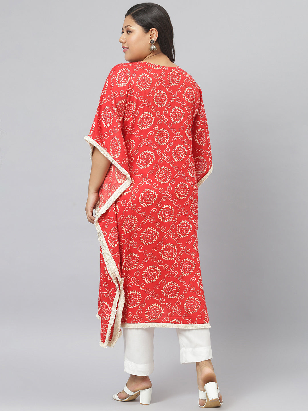 Bandhani Print Rayon Kaftan Kurta (Pre-Order)