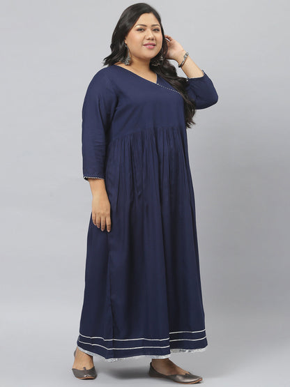 Solid Rayon Angrakha Kurta With Dupatta (Pre-Order)