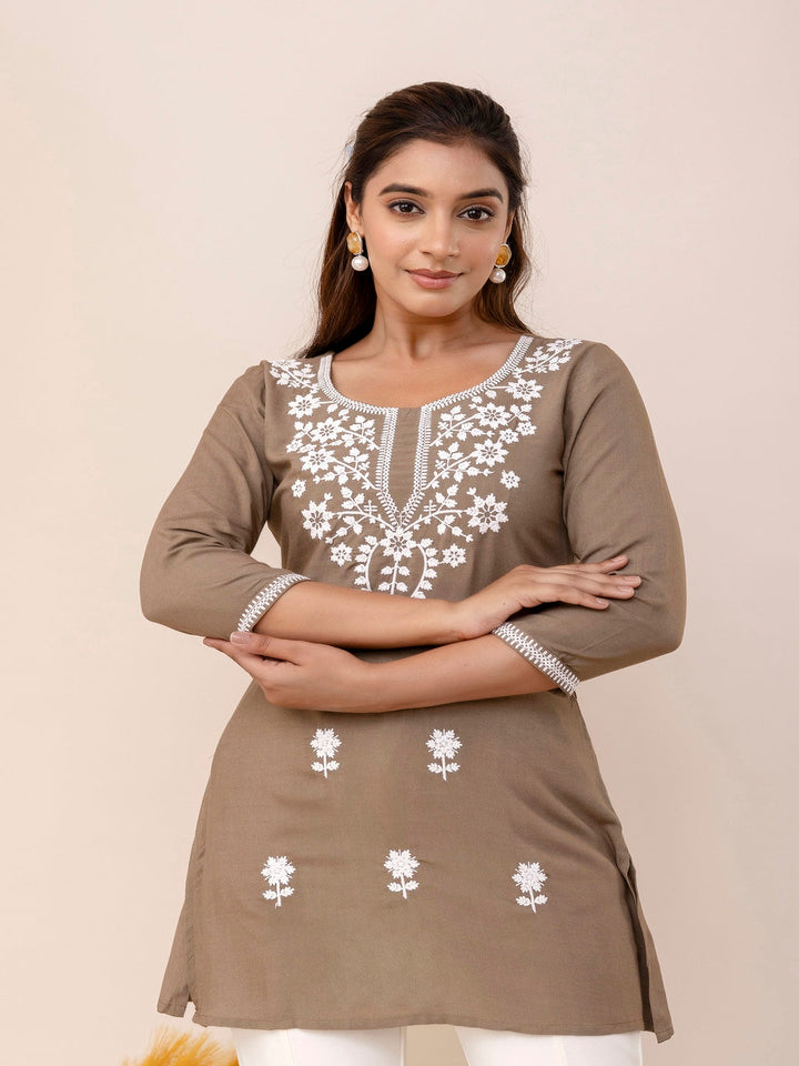 Kimayra brown rayon top – wholesale manufacturer &amp; exporter from India