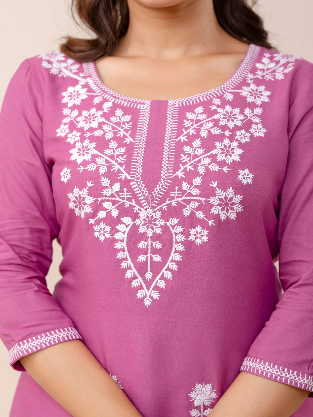Rayon Hip Length Round Neck A-Line Top (Preorder)
