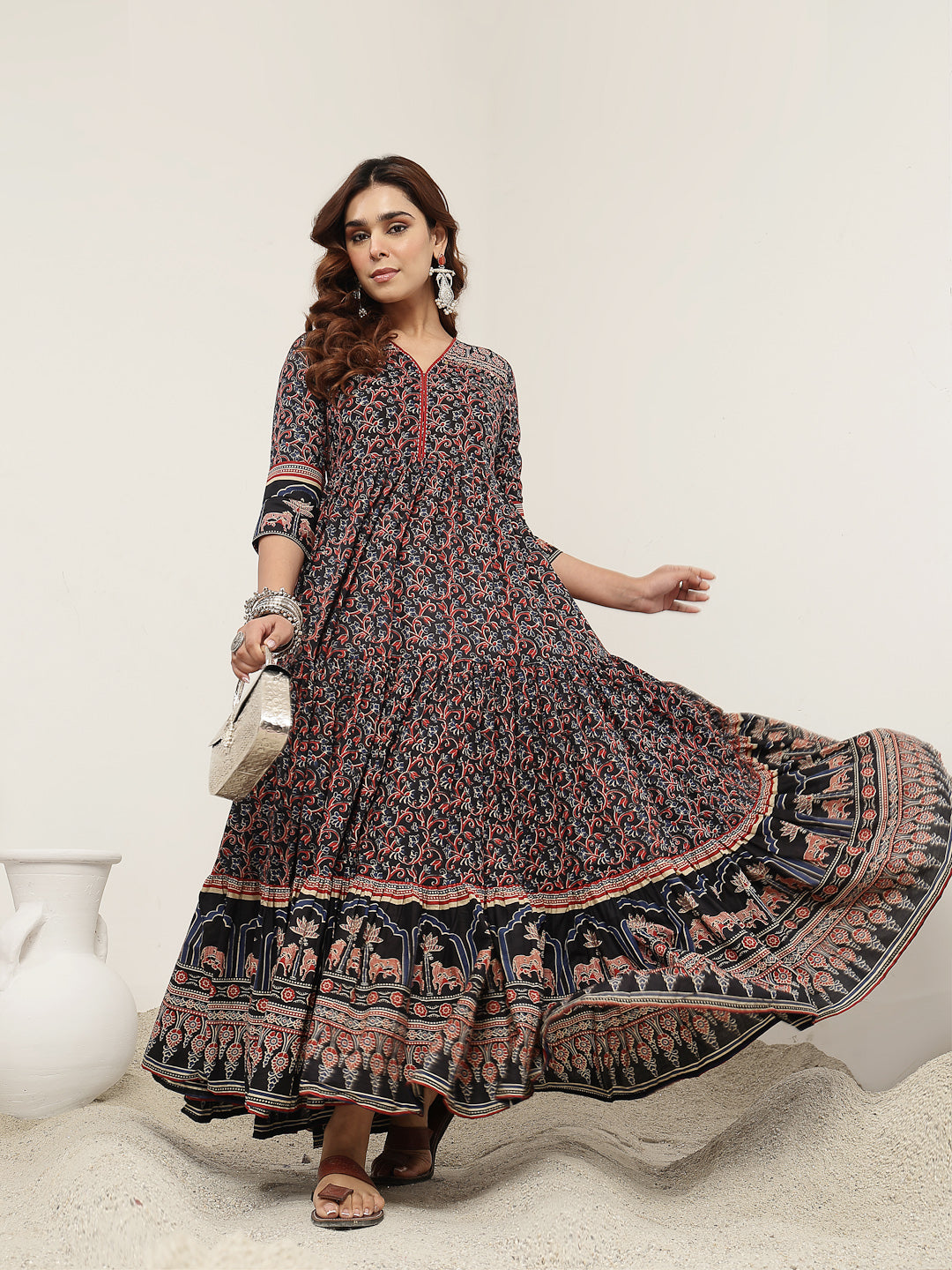 Flared Cotton Printed Kurta