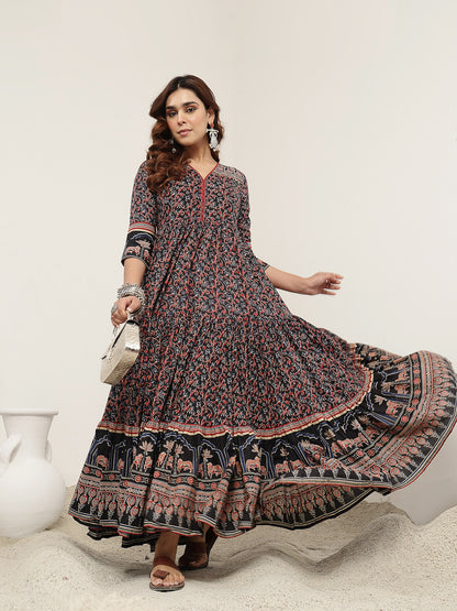 Flared Cotton Printed Kurta