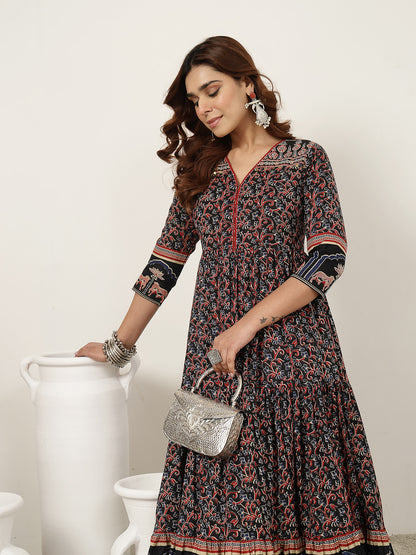 Flared Cotton Printed Kurta