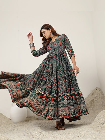 Flared Cotton Printed Kurta