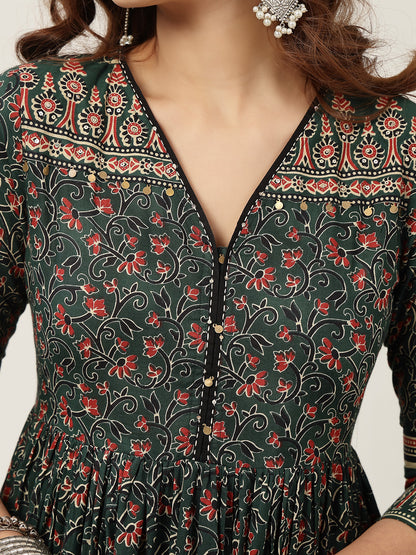 Flared Cotton Printed Kurta