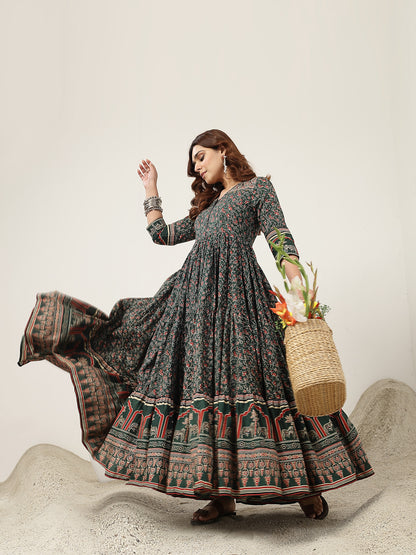 Flared Cotton Printed Kurta