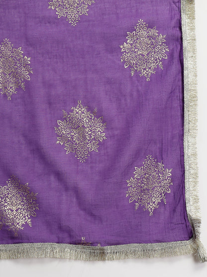 Malmal Calf Length Solid Full Sleeve Key Hole Neck Anarkali Lining Kurta Suit With Dupatta