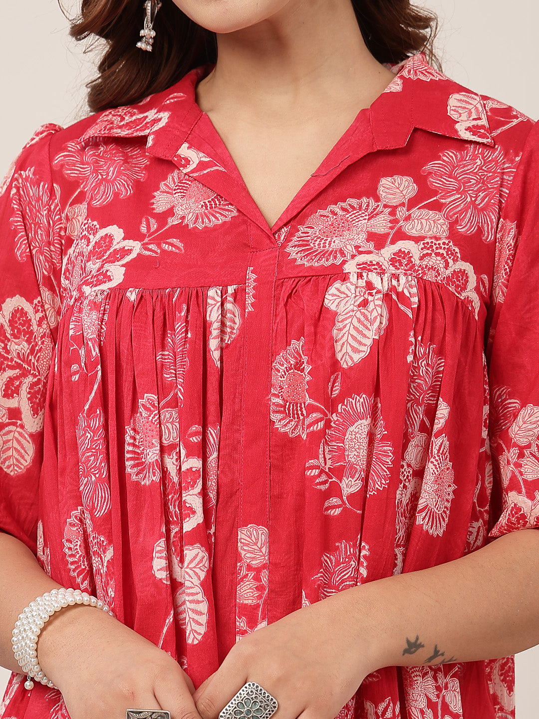 Flared Cotton Printed Dress
