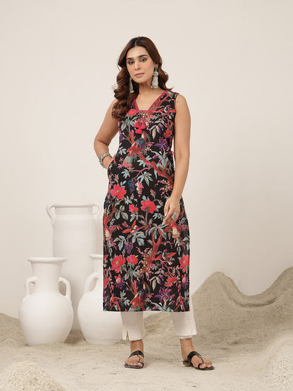 Straight Cotton Printed Kurta