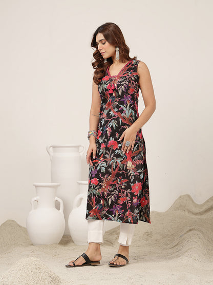 Straight Cotton Printed Kurta