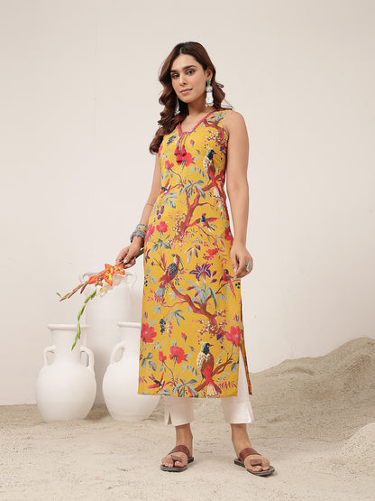 Straight Cotton Printed Kurta