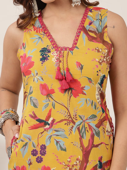 Straight Cotton Printed Kurta