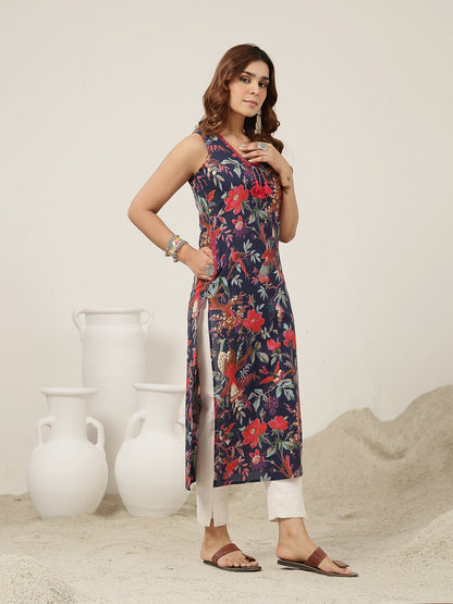 Straight Cotton Printed Kurta