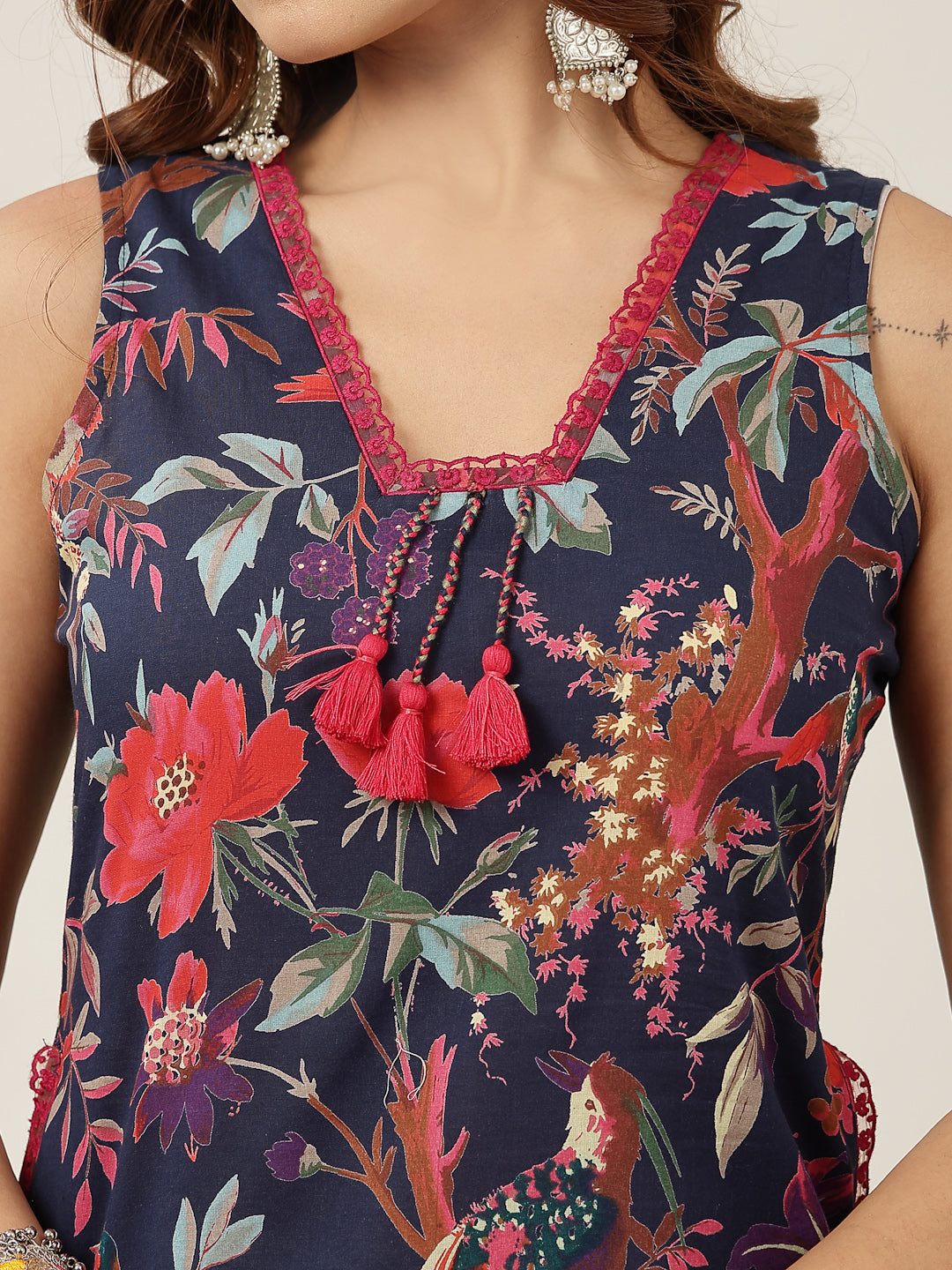 Straight Cotton Printed Kurta