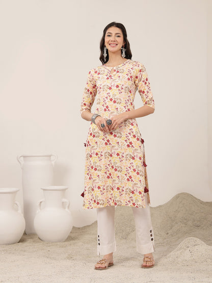 Straight Rayon Printed Kurta