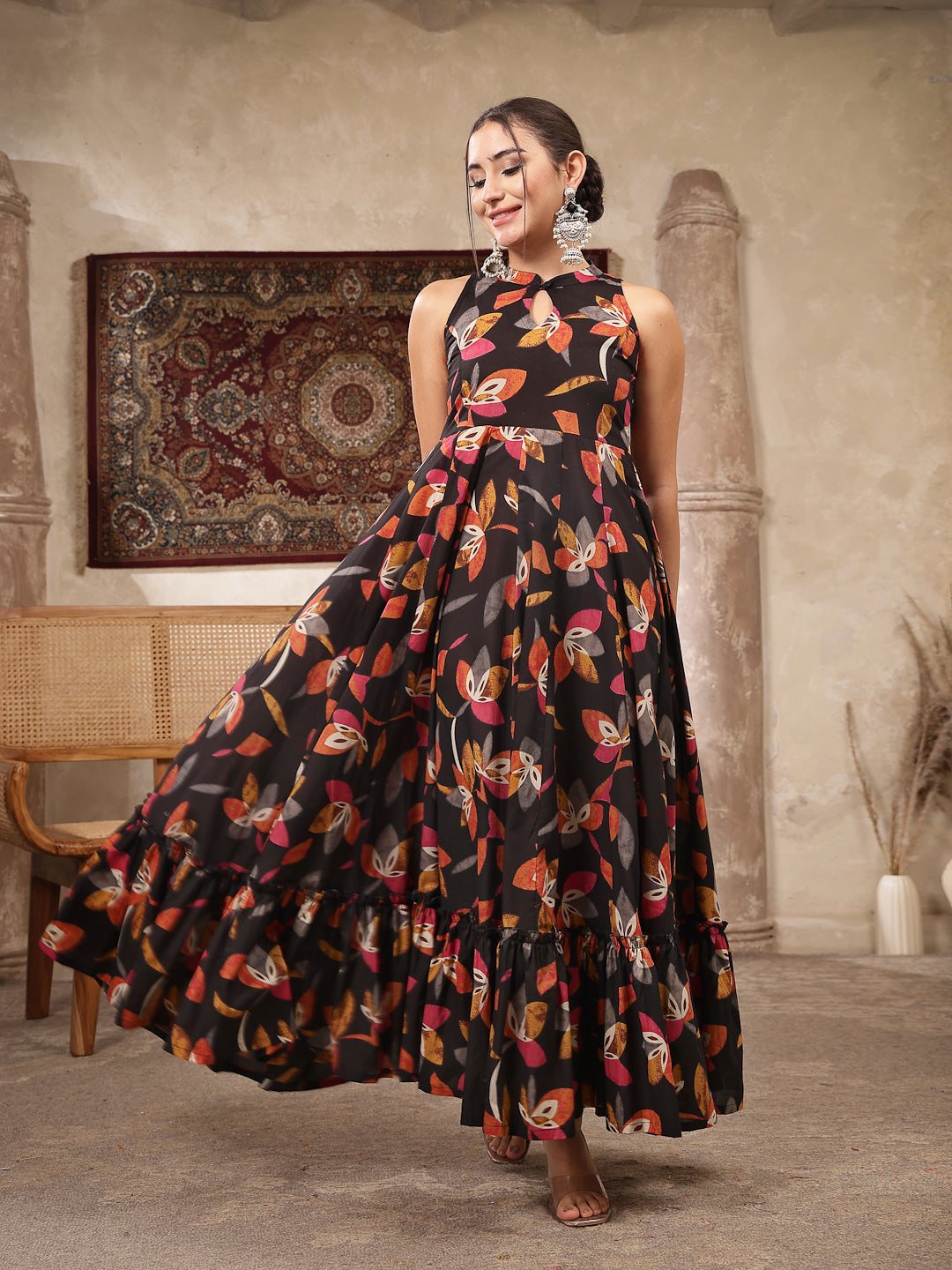 Cotton Printed Flared Kurta